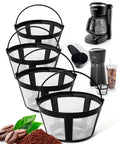 Four Pack Reusable Coffee Filters With Handle For Eight To Twelve Cup Mr Coffee And Black Decker Coffee Makers with accessories