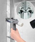 Corner Bead Tool For Drywall Installation Iron Corner Clincher Fixture And Crimper with angle clamp in use on drywall