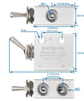 Hand Operated Pneumatic Knob Switch Valve Three Port Two Position Normally Closed With One Eighth Inch Thread, dimensions shown