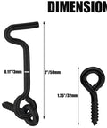 Dimensions of Built Tough 5 Piece Set Of 2 Inch Black Cabin Hook And Eye Latches Heavy Duty Carbon Steel Door Hardware.
