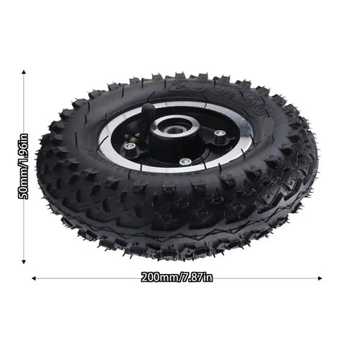 Two Pack 200x50mm Electric Skateboard Gear Motor Truck Wheel Kit For Off Road Longboards With Pulley Wheels, close-up view