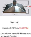 Shop Built Stainless Steel Fume Hood Bell Shaped Welding Smoke Extractor For Solid Fume Collection with diameter measurements on display.