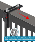Slide Gate Guide Roller Assembly With Dual Nylon Rollers And L Post Bracket Support for heavy-duty gates and fences.