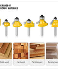 Pro Quality 35 Piece Tungsten Carbide Router Bit Set Featuring One Quarter Inch Shank for heavy duty woodworking milling tools.