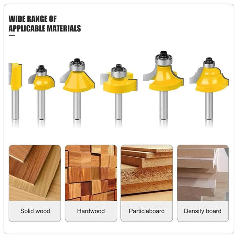Pro Quality 35 Piece Tungsten Carbide Router Bit Set Featuring One Quarter Inch Shank for heavy duty woodworking milling tools.