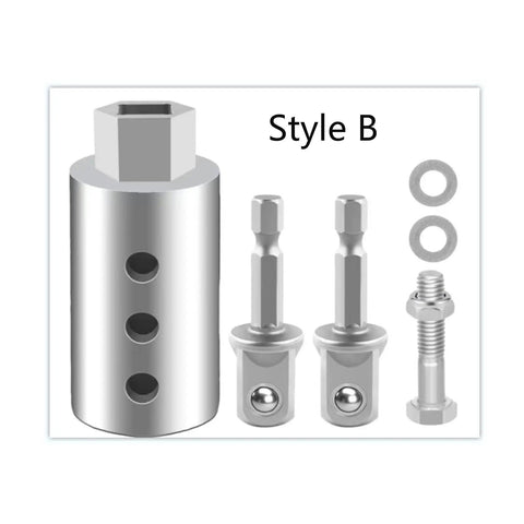 Heavy Duty Stainless Steel Trailer Jack Drill Adapter Fits 1 Inch Jack Shaft With 1/2 Inch Socket Quick Swap Design, Style B set with bolts.