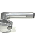 1A Quill Bicycle Stem 26mm Clamp, 120mm Length, Milky Anodized Finish, classic aluminum design, side view.