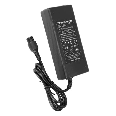 42V 2A Universal Battery Charger Adapter For 36V Lithium Battery Packs With 3 Prong Inline Connector Built In Overvoltage Overload Overheat Protection And Charge Indicator Red To Green For Electric Scooters