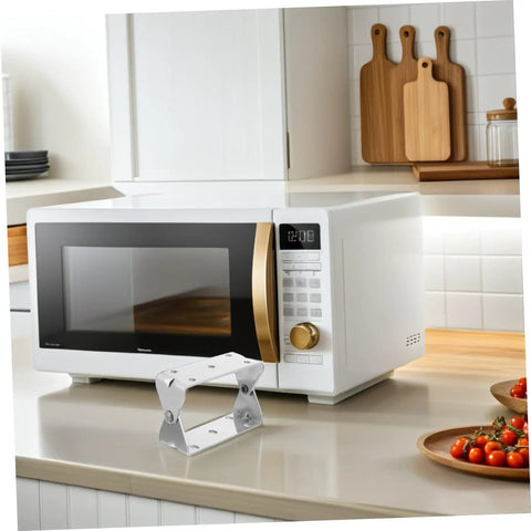 Heavy Duty U Style Steel Oven Door Hinge 108 X 42 Mm For Commercial And Industrial Kitchens Built To Last With Silent Swing Action that rests beside a white microwave on a kitchen counter.