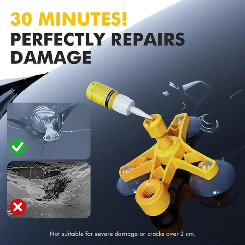 Windshield Repair Kit With UV Curing Light For Chips And Cracks All In One Auto Glass Repair Tool Nano Glass Repair Fluid Fix