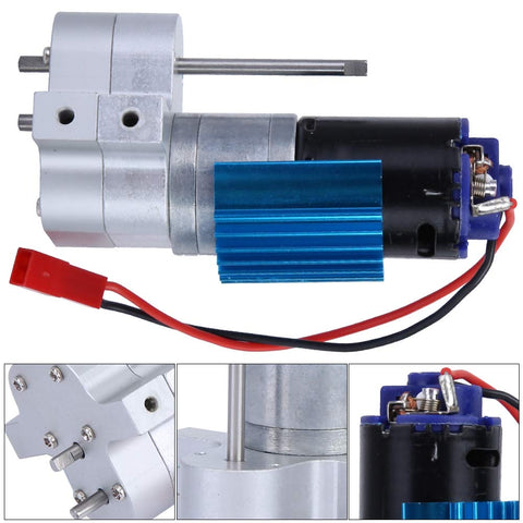 CNC Machined Gearbox Speed Change For RC Cars With 370 Brush Motor For WPL C14 C24 B14 B24 B16 B36 Anodized Housing
