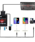 Wireless Hands Free Bluetooth Car Kit With USB AUX Port And Three Point Five Millimeter Audio Jack Built In Microphone setup