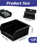 12 Pack Slatwall Bins With Hooks For Garage Or Workshop Organization Durable ABS Plastic Bins And Stainless Steel Hooks Set
