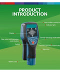 Heavy Duty Stud Finder And Digital Wall Scanner With Tough Built Frame showing display, buttons, and indicators for operation.