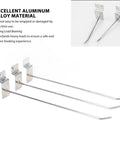 Heavy Duty Slatwall Hooks Set 50 Pcs Aluminum Alloy Hangers for Space Organization in home, office, and store.