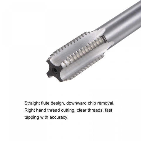 Pro Grade 5/8-11 UNC HSS Thread Milling Tap with 4 straight flutes, right-hand threading tool, downward chip removal, metal use