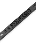 Heavy Duty Rack Mount Pdu Power Bar Loaded With 44 Outlets Featuring 36 C13 And 6 C19 Plus Two 5 20R Plugs Nema L21 30P Input And 10 Ft Cord For Data Center Rigs with multiple outlets and controls.
