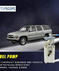Chevrolet Suburban 1500 Fuel Pump With Sending Unit For 2002 2003 2004 V8 5.3L Yukon XL 1500 With VIN Z Compatibility E3560M MU1379 MU1050 32301427 88966963 next to a Chevrolet Suburban