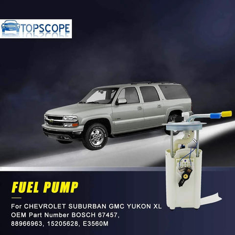 Chevrolet Suburban 1500 Fuel Pump With Sending Unit For 2002 2003 2004 V8 5.3L Yukon XL 1500 With VIN Z Compatibility E3560M MU1379 MU1050 32301427 88966963 next to a Chevrolet Suburban