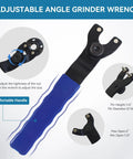 Versatile Angle Grinder Attachments Kit shown with adjustable grinder wrench with comfortable handle and various features highlighted.