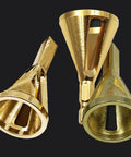 3Pcs Chamfering Tool Set For Outer Edge Deburring And Trimming Compatible With Electric Drill Chuck showing three brass chamfering tools.