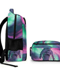 Side and front view of Galactic Swirl Spaceman Printed Dope Unisex Backpack Large Capacity Durable Polyester Daypack