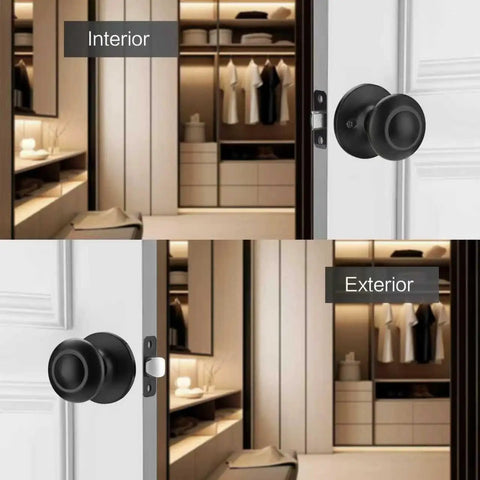 Black Interior Door Knobs Set Non Locking Privacy Hall Door Handle Vintage Vibe Lever With Smooth Edge And Easy Grip installed