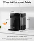 Smart Nugget Ice Maker Delivering 60 Pounds Daily Capacity and 6 Minute Rapid Ice Production Yields compact black design on countertop.