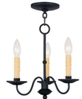 Heritage Style Three Light Mini Chandelier In Black With Traditional Steel Construction For Classic Living Rooms And Dining Areas