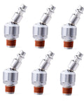 One Quarter Inch Swivel Air Plug Quick Connect Fitting For Air Hoses And Compressors, 360 Degree Rotatable Ball Swivel, Industrial M Style Connector Compatible With IM Air Couplers And Standard Air Hoses. Six 1/4 in IM air plugs with threaded ends