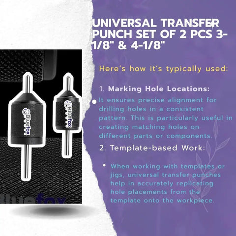 Universal Transfer Center Aligner Punch Set with Hardened Pins DIY Ready Pro Grade Machinist Tools for precise hole centering