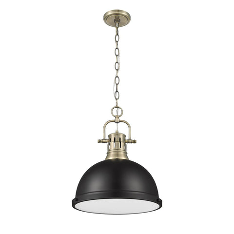 Duncan 1 Light Pendant With Chain Industrial Chic Ceiling Light For Dining Rooms Modern Farmhouse Dope Vibe In Aged Bronze, Black