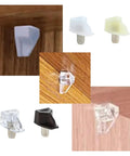 200 Pcs Shelf Pegs With Metal Pins, beefy heavy duty nickel plated iron cabinet shelf support, 5mm, 4 colors on wood surface