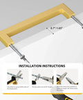 Five Inch Gold Cabinet Pulls 35 Pack Brushed Brass Drawer Handles Modern Square Stainless Steel Hardware For Kitchen Cupboard And Dresser Dope Look With Long Lasting Finish By Goldenwarm installation view