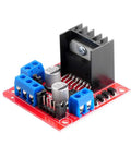 Beefy Dual H-Bridge Motor Drive Controller Board for Arduino ESP32 ESP8266 with built-in 78M05 regulator, red PCB