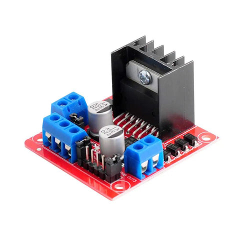 Beefy Dual H-Bridge Motor Drive Controller Board for Arduino ESP32 ESP8266 with built-in 78M05 regulator, red PCB