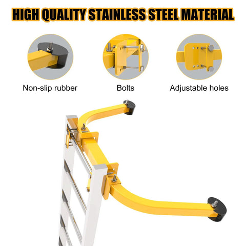Heavy Duty Steel Ladder Stabilizer for Roof Gutter and Wall Mounts Non Slip Wing Span Standoff Wall Corner Stabilizer
