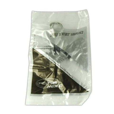 Skull Screws Corded Ear Plugs With Foam Seal For All Day Comfort One Size Silver Pack Of 120 in packaging