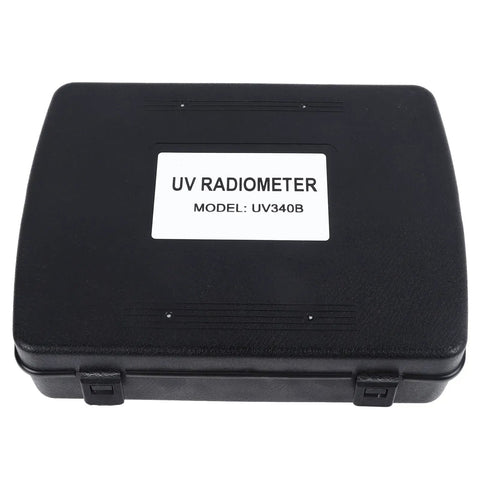 Portable Light Meter A B Tester With LCD Display, Illuminometer For Lamp Testing And More, Measures Light Intensity 0 To 40mW And UV 290 To 390nm, Easy To Use Interface, Great For Home Lab And Field Tech Tasks, black UV radiometer case