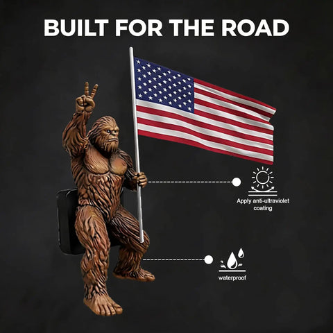 Bigfoot Patriotic Hitch Cover For 2 Inch Receivers, Funny American Flag Design, Durable Truck And SUV Accessory