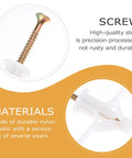 Close-up of DIY Drywall Anchor Kit With Nylon Expansion Screws M8x38 Aircraft Type highlighting steel screw and nylon material