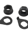 Three Eighths Inch Bike Axle Nut and Hub Washer Kit for Front and Rear Wheels showing two nuts and two washers