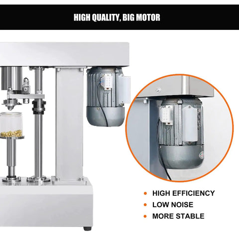 Industrial Grade Automatic Can Capping Machine Electric Vacuum Sealer For Round Cans And Jars with powerful motor and stable design.