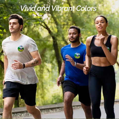 Group jogging in printed T-shirts using Printable Heat Transfer Paper For T Shirts 20 Sheets Eight Point Five By Eleven Inkjet Compatible Iron On Transfer For Dark And Light Fabrics DIY Friendly Cotton Polyester Denim And More