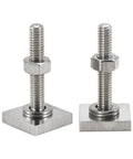 304 Stainless Steel Roof Rack T Slot Bolts with Nuts, Washers, and Square Sliding Blocks, M8x30, Heavy Duty for Rail Carrier