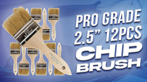 12 Pack Dope 2 Inch Chip Paint Brushes Set Durable Disposable Wood Handles With All Natural China Bristles 1.5 Inch Long Bristles