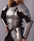Handmade Lady Armor Set With Kickass Steel Cuirass Breastplate Tassets Belt Arm And Leg Armor And Pauldrons For LARP Halloween