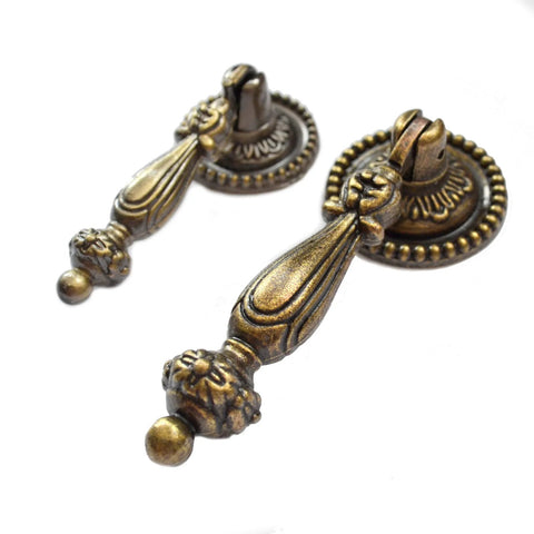 4 Pack Decorative Bronze Drawer Pulls Set With Screws Vintage Copper Door Handles Antique Retro Knobs For Furniture Cabinet Cupboard