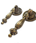 Antique Bronze Drawer Pulls 4 Pack With Screws, Vintage Decorative Handles For Furniture, zinc alloy, close-up view