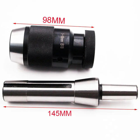 Self Tightening Drill Chuck With R8 Shank For CNC Drills And Lathes Spindle, Keyless Clamp; chuck and arbor with measurements